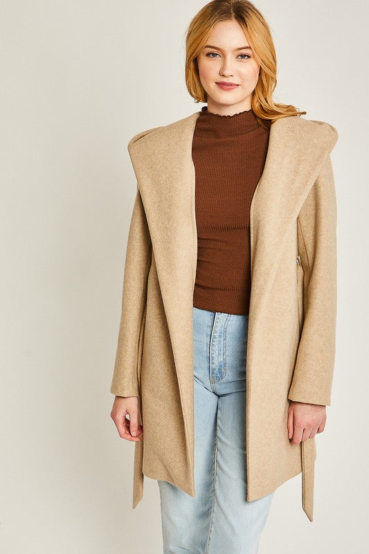 JQ cozy belted fleece coat