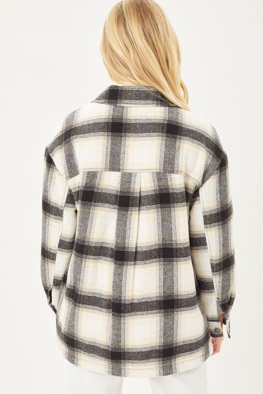 Plaid Sherpa Lined Jacket