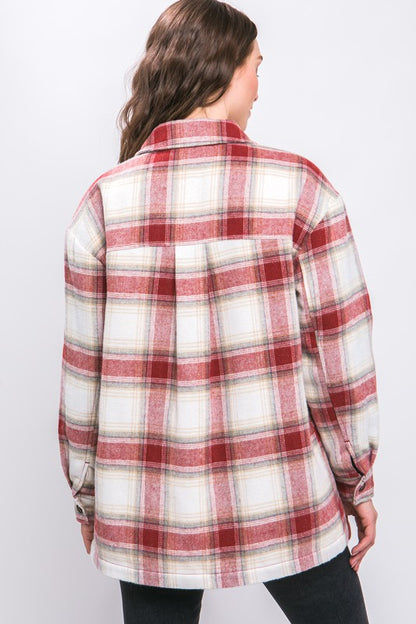 Plaid Sherpa Lined Jacket