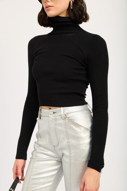 Chic turtle neck long sleeve top for effortless style