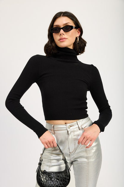 Chic turtle neck long sleeve top for effortless style