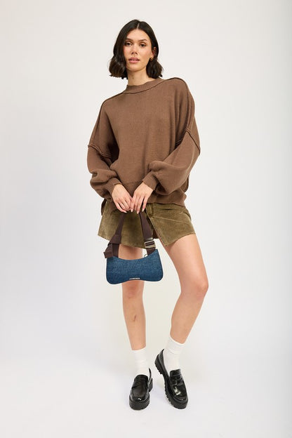 Cozy chic oversized long sleeve sweater