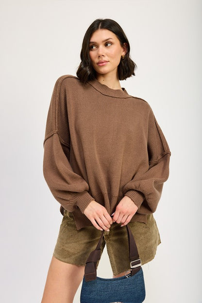 Cozy chic oversized long sleeve sweater