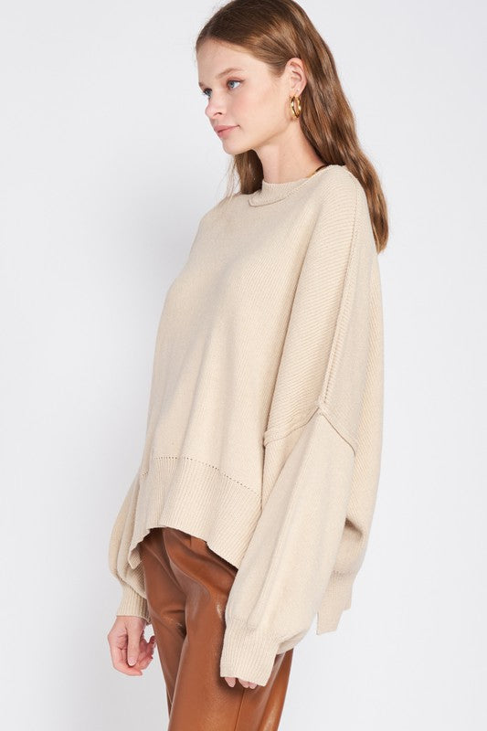 Cozy chic oversized long sleeve sweater