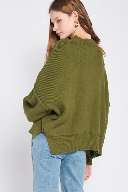 Cozy chic oversized long sleeve sweater