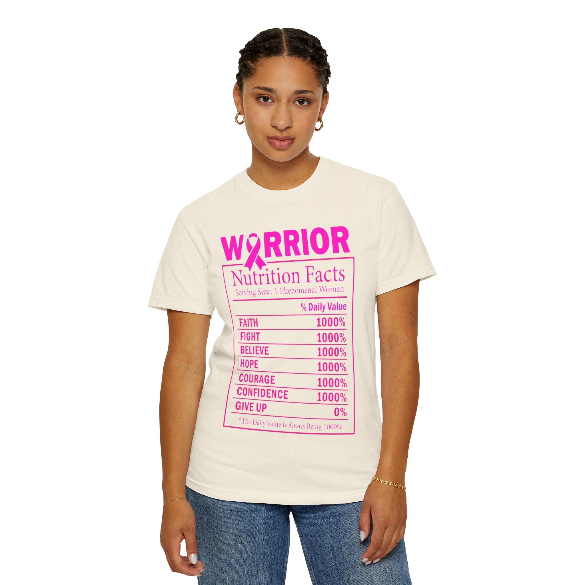 Warrior Nutrition Facts Tee Breast Cancer Awareness Faith Hope Courage Edition For Women Coco’s Tee Boutique