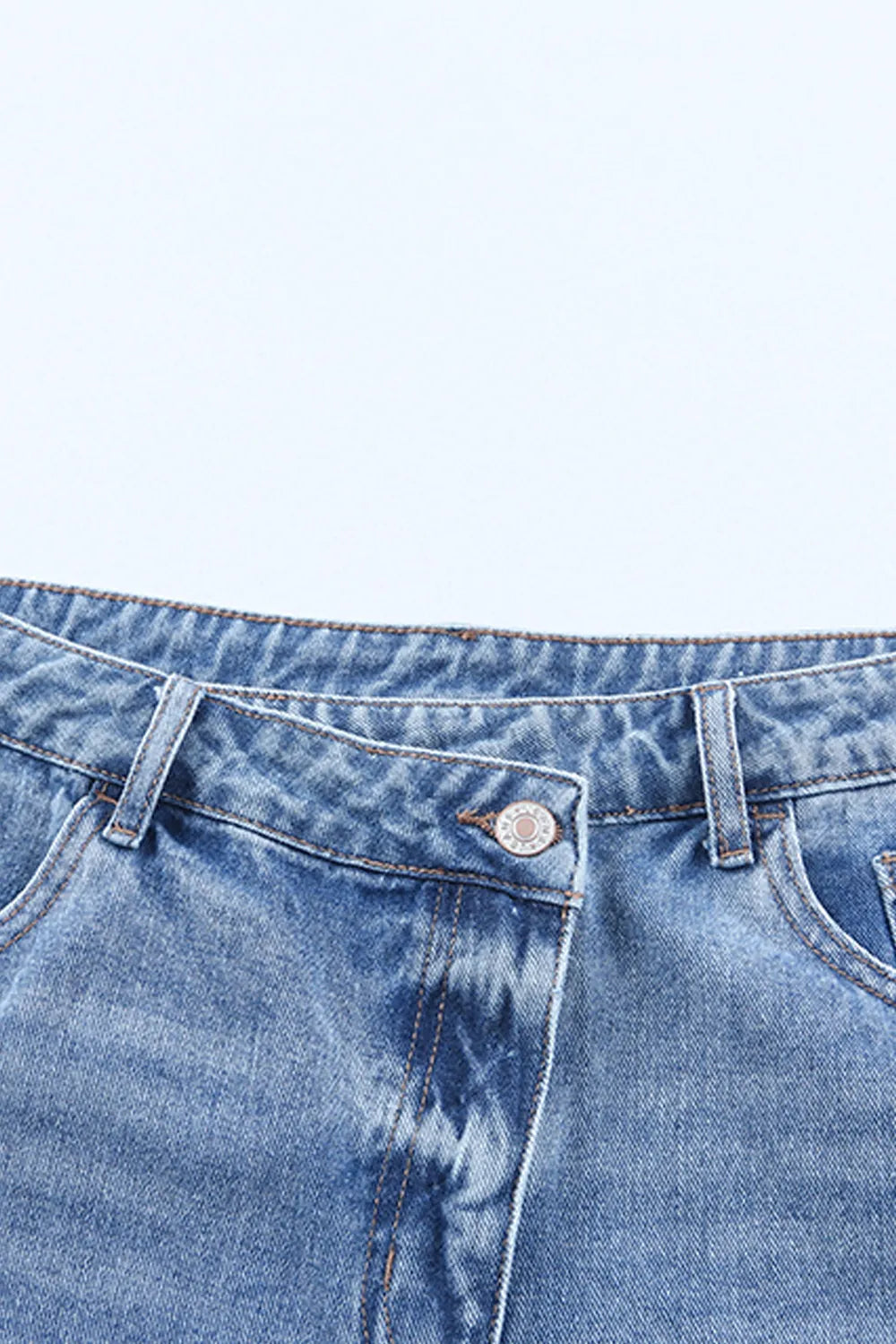 Crossover Cutie High Rise Distressed Denim Shorts