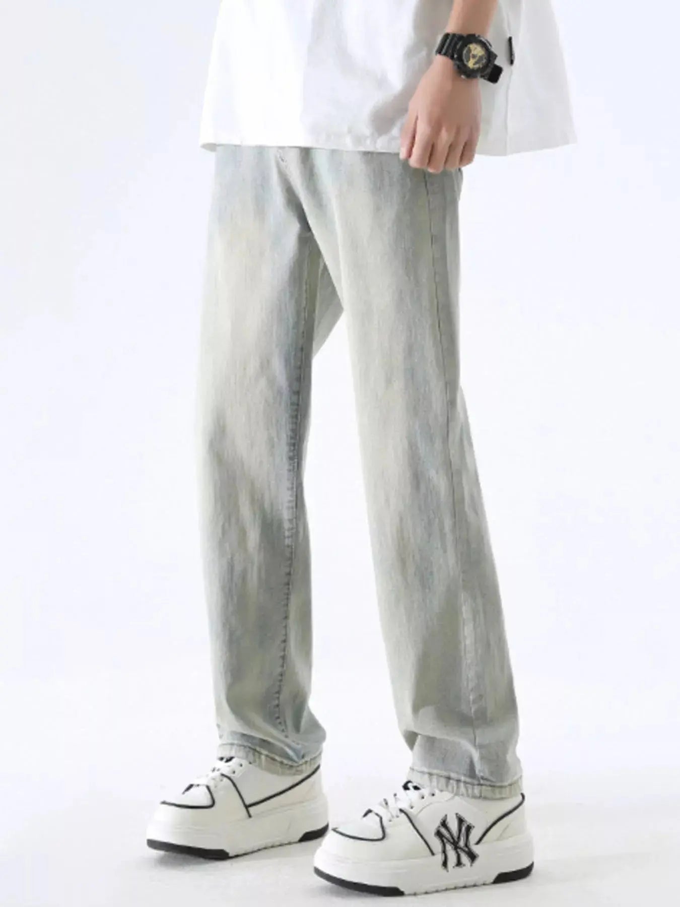 Men's Full Size Wash Wide Leg Jeans Plus Size Simply Love