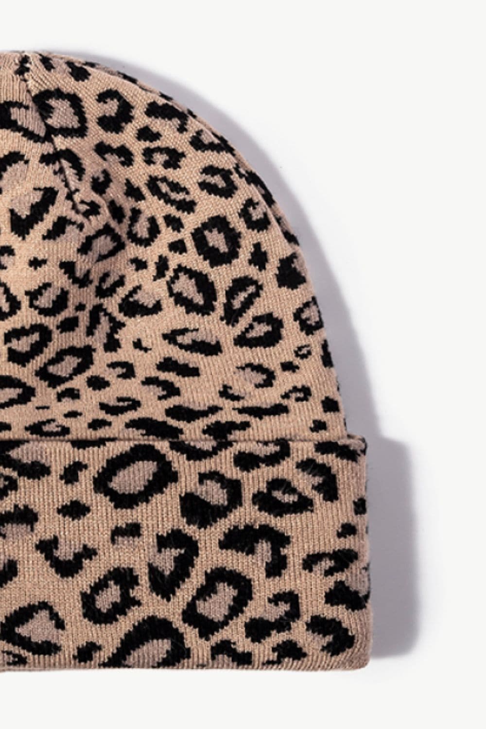 Leopard Pattern Cuffed Beanie.