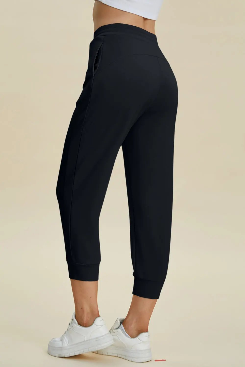 ShopBasicbae: High Waist Cropped Scuba Pants - Love Salve