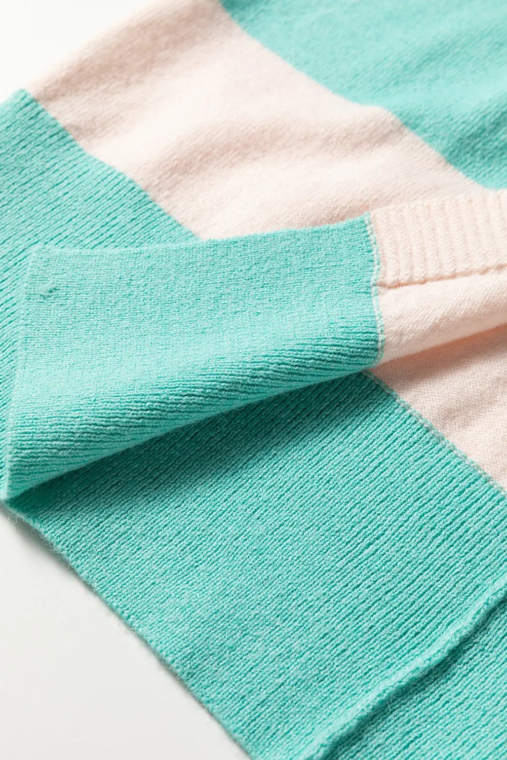 Premium Iceland Blue Colorblock Knit Open Front Short Cardigan Dear-Lover Dropshipping