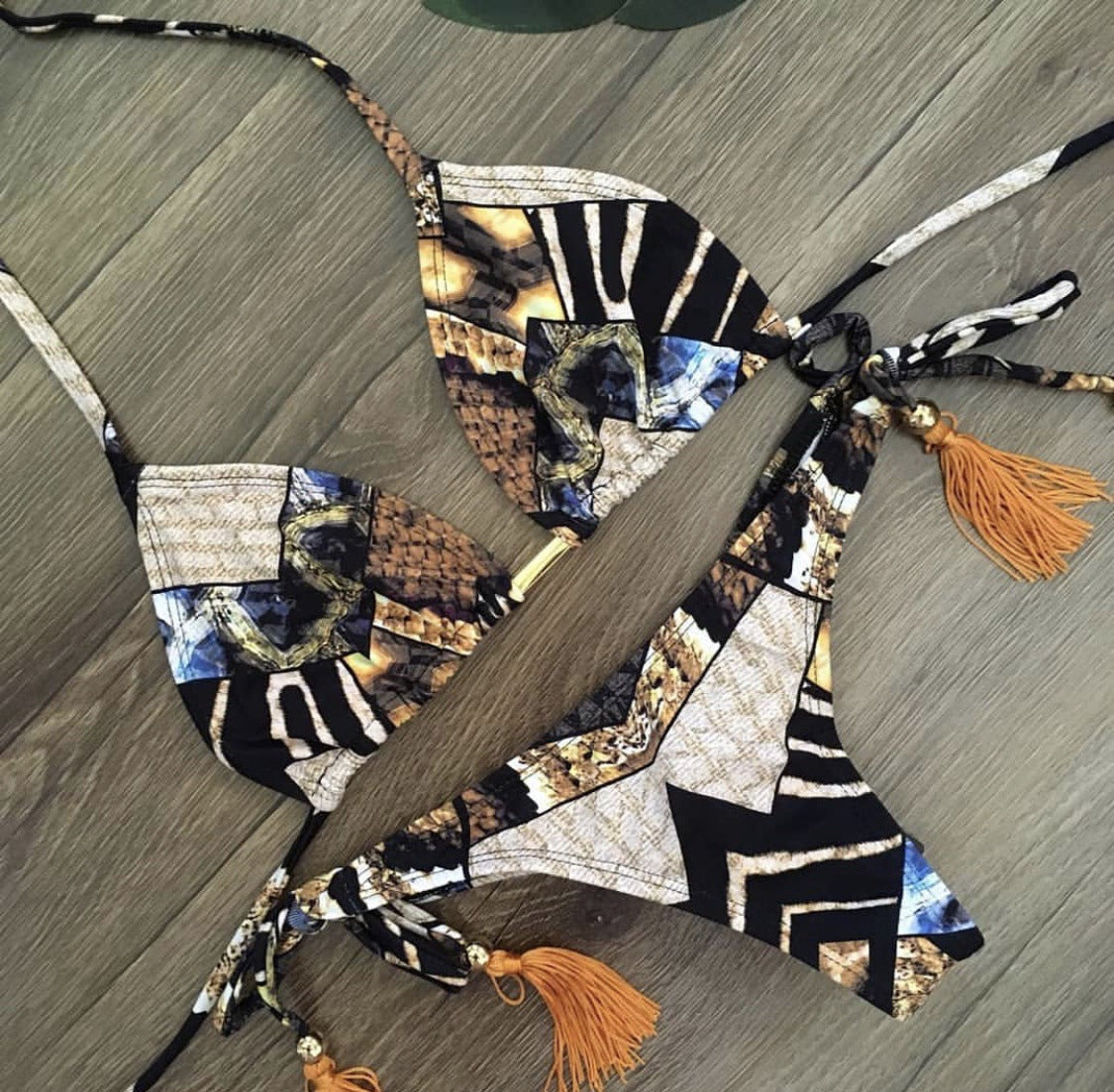 Bikini Swimsuit Printed Tassel Bikini Swimwear Bella Mia