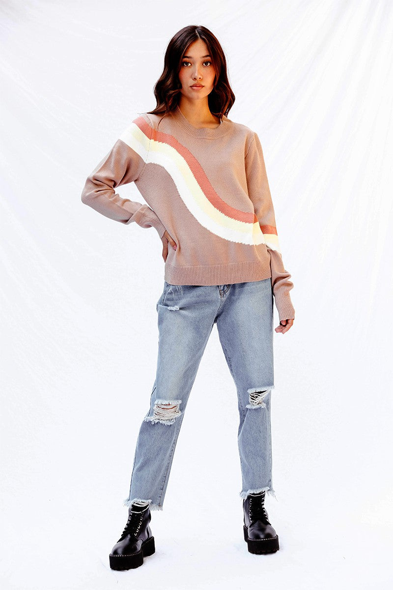 Retro stripe sweater Miss Sparkling