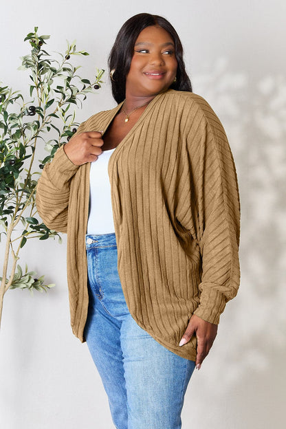 Basic Bae Full Size Ribbed Cocoon Cardigan.