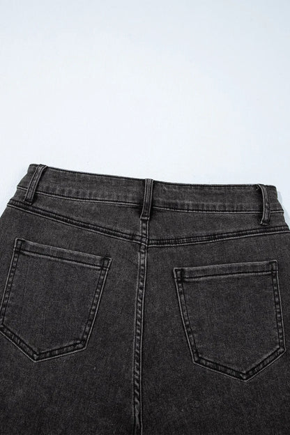 Simply Love: Raw Hem High-Waist Denim Shorts