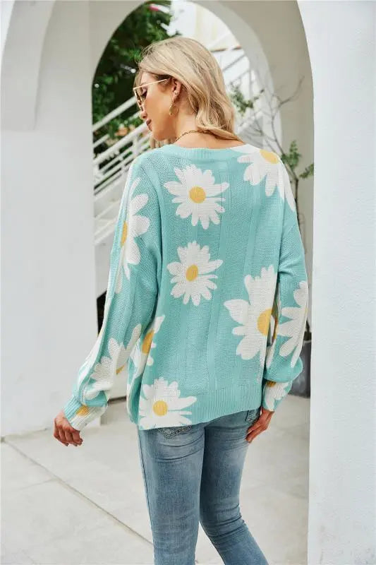 Floral Knitted Sweater Miss Sparkling