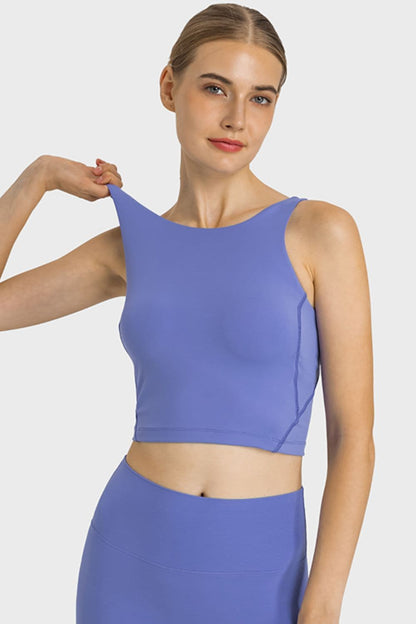 Feel Like Skin Highly Stretchy Cropped Sports Tank.