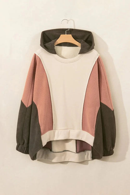 Chic color block hoodie with long sleeves