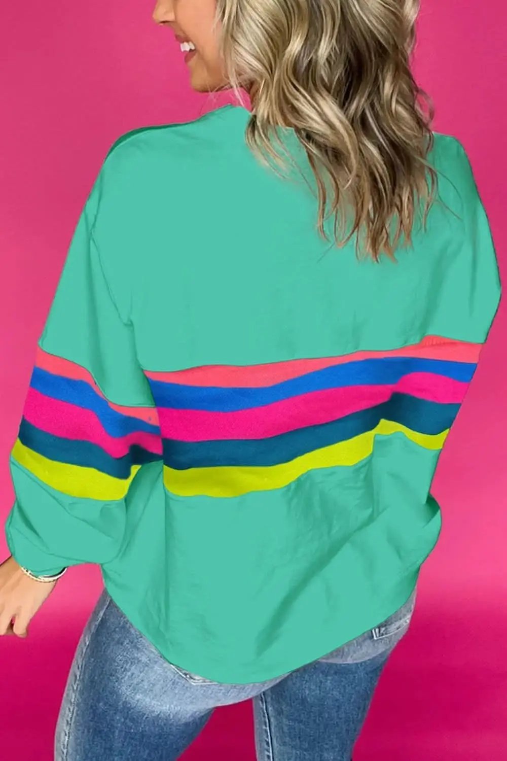 Chic long sleeve contrast top - Love Salve 