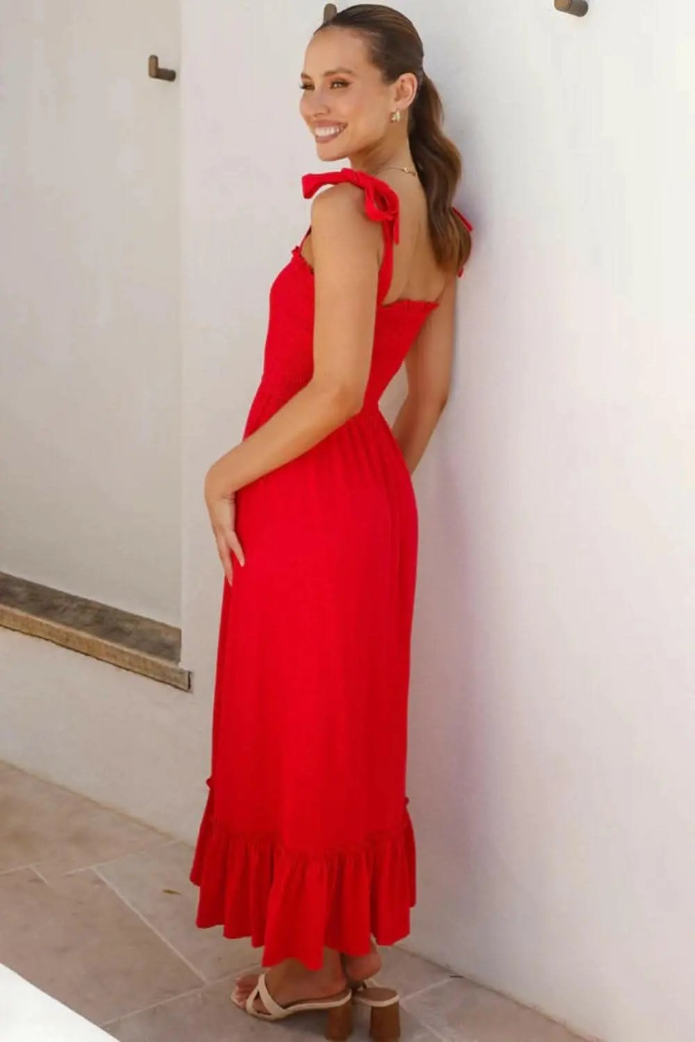 Elegant smocked ruffled dress - Love Salve 