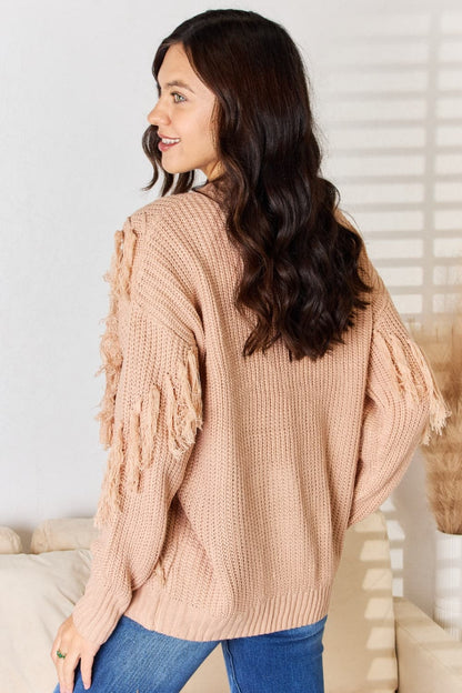 And The Why Tassel Detail Long Sleeve Sweater.