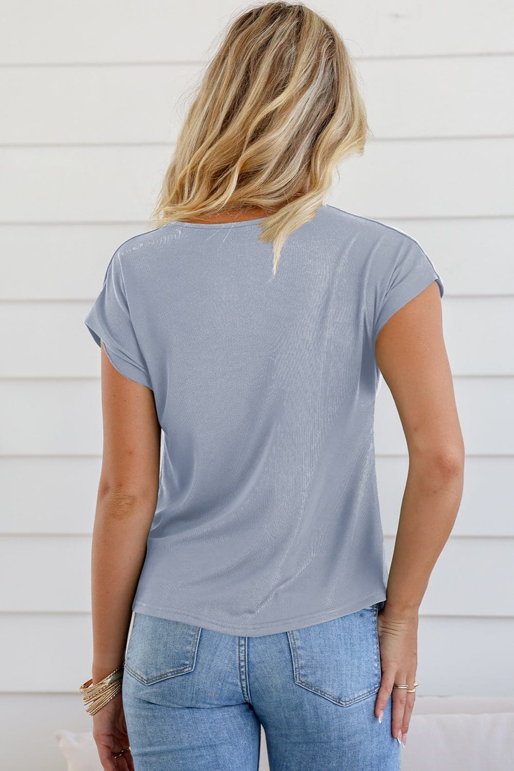 Cowl Neck Short Sleeve T-Shirt.