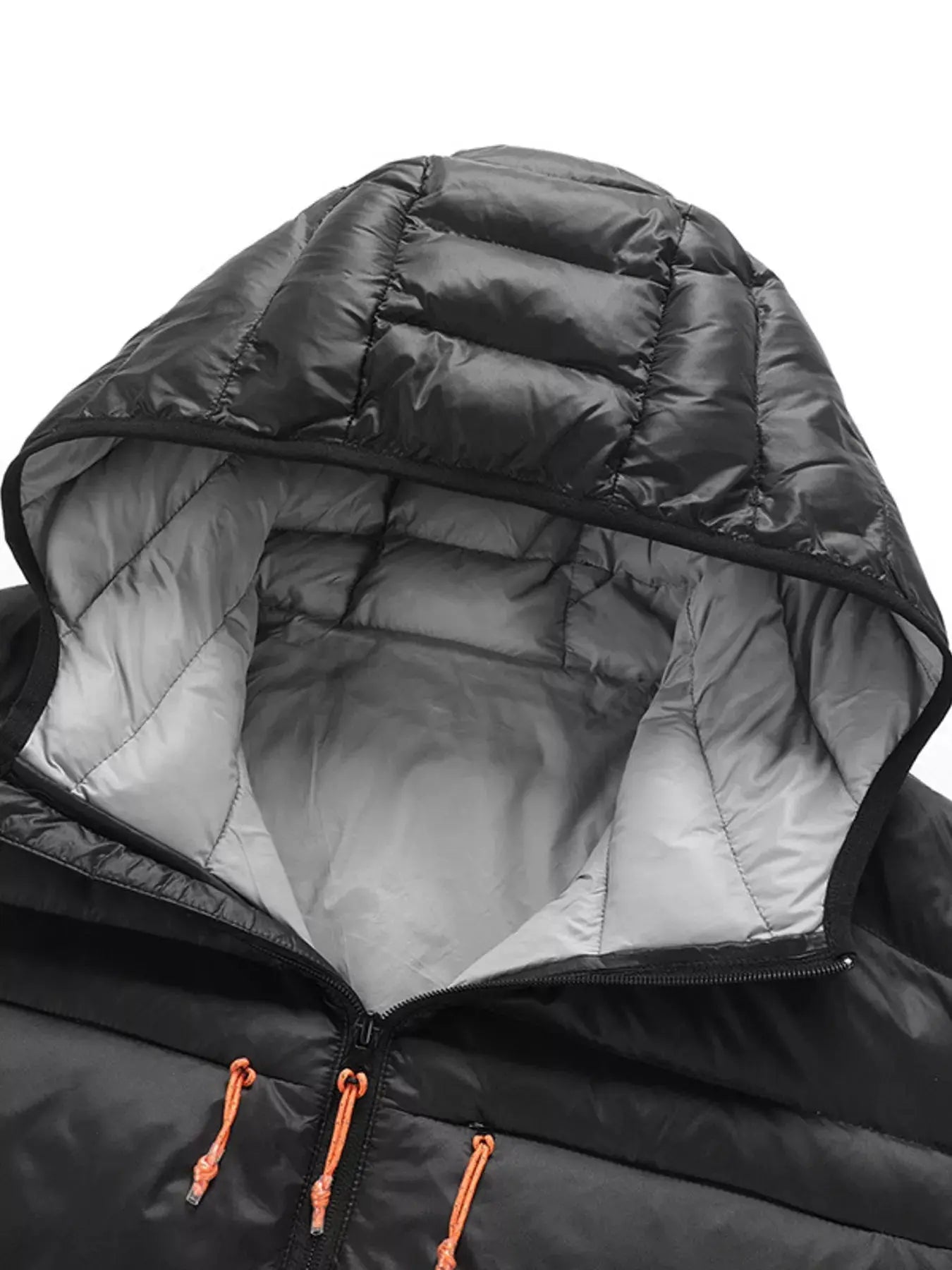 Men's Plus Size Zip Up Hooded Puffer Jacket With Contrast Panels Simply Love