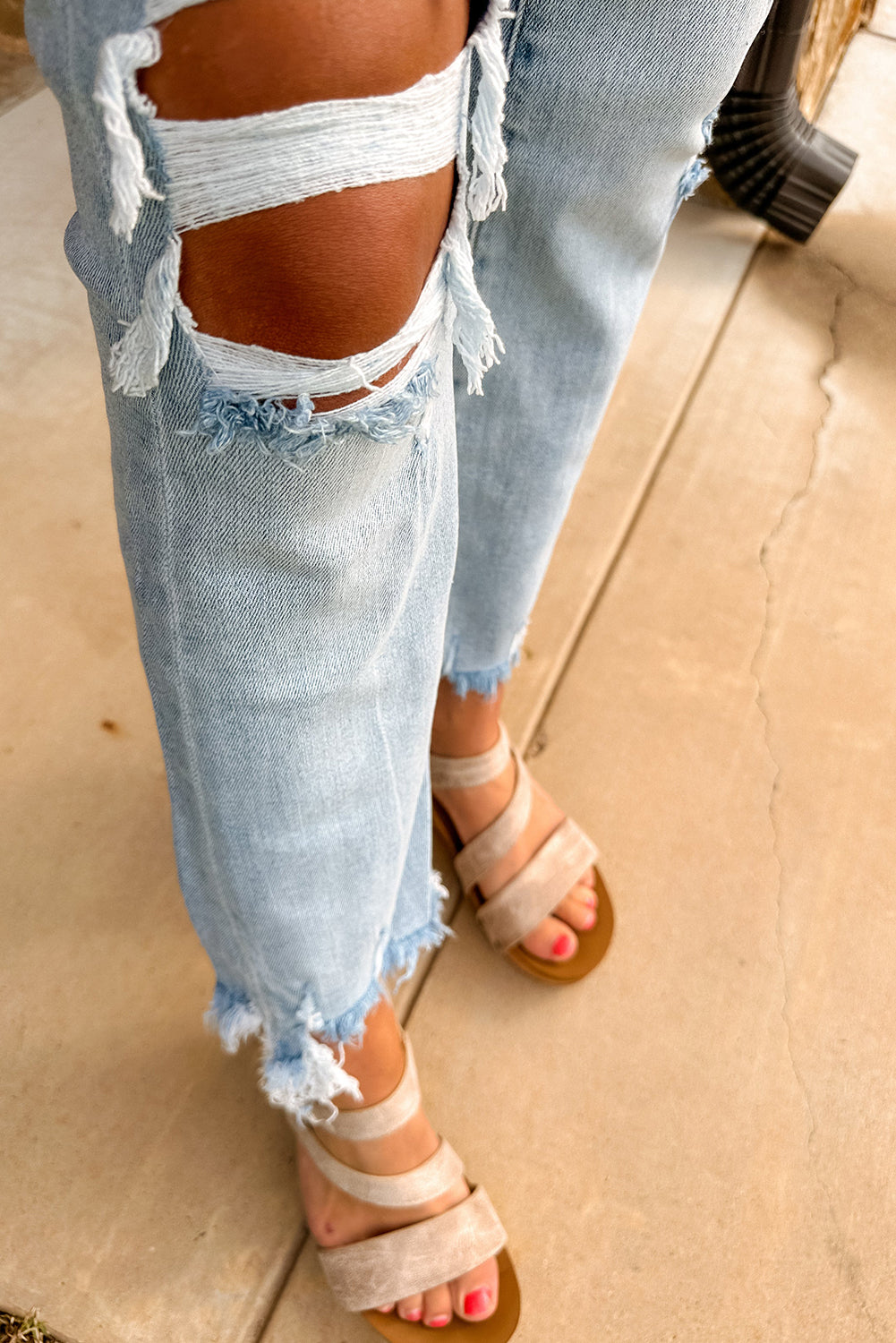 Chic beau blue straight-leg jeans