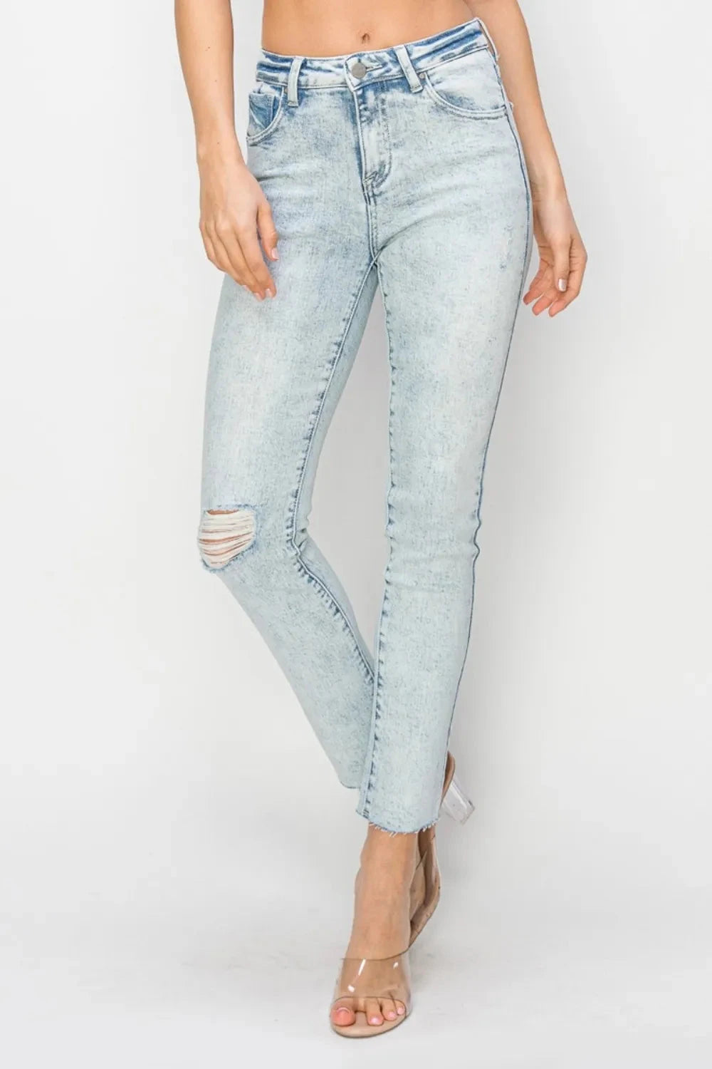 Risen Full Size High Rise Distressed Skinny Jeans Coco’s Tee Boutique