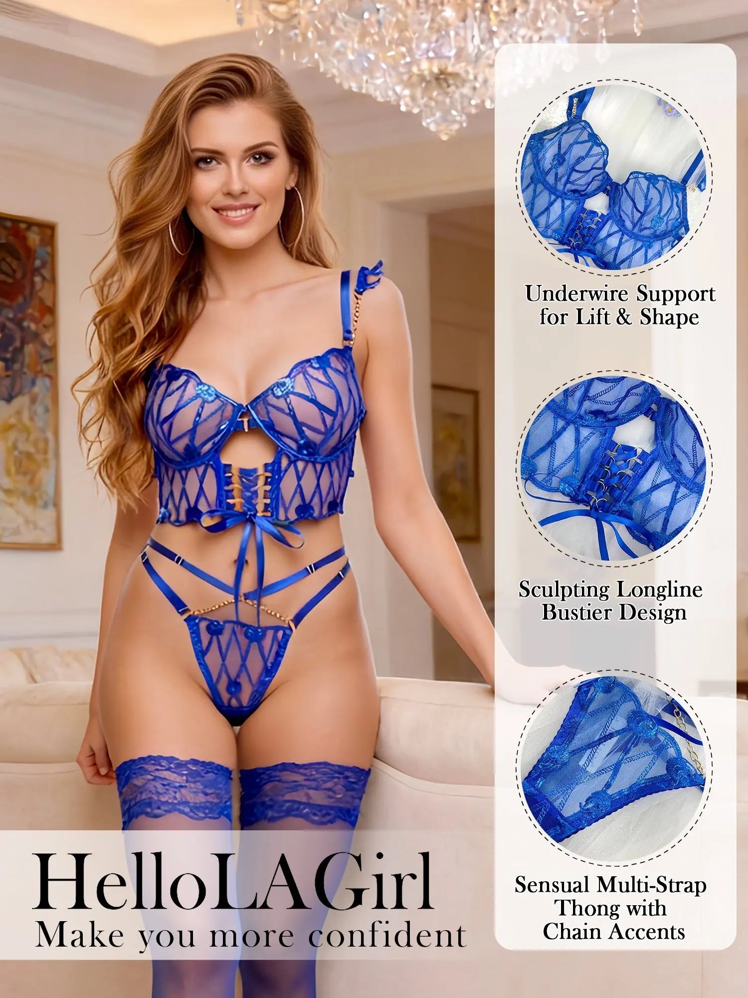 Adriana Pearl Blue Adjustable Set Hello.LA.Girl