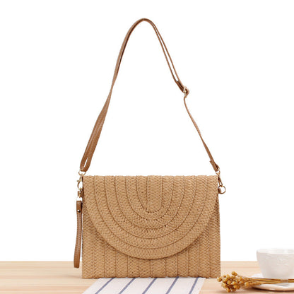 Simple Handmade Paper Braid Straw Bag Multi-Purpose Woven Bag Beach Bag Casual Women Bag