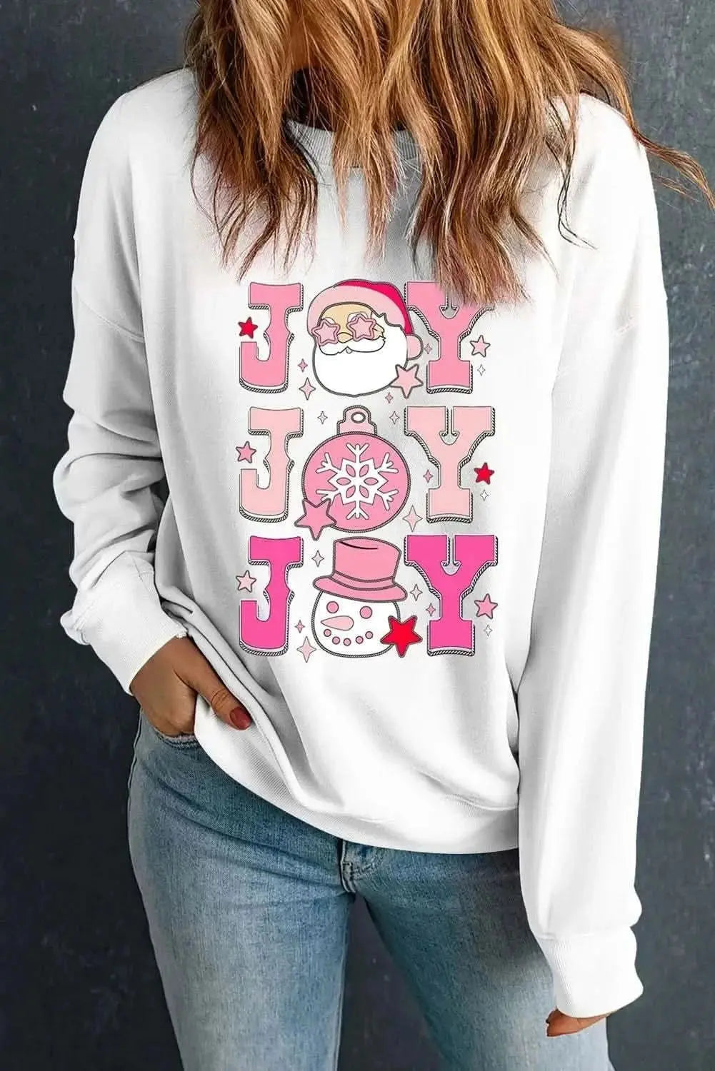 JOY Round Neck Long Sleeve Sweatshirt - Love Salve 