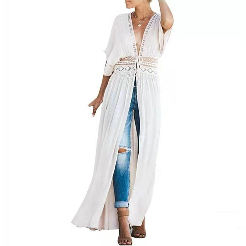 Lace Sexy Beach Vacation Sun Protection Shirt Bikini Cover up Women Clothing Bella Mia