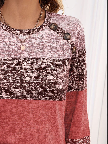 Chic long sleeve button tee