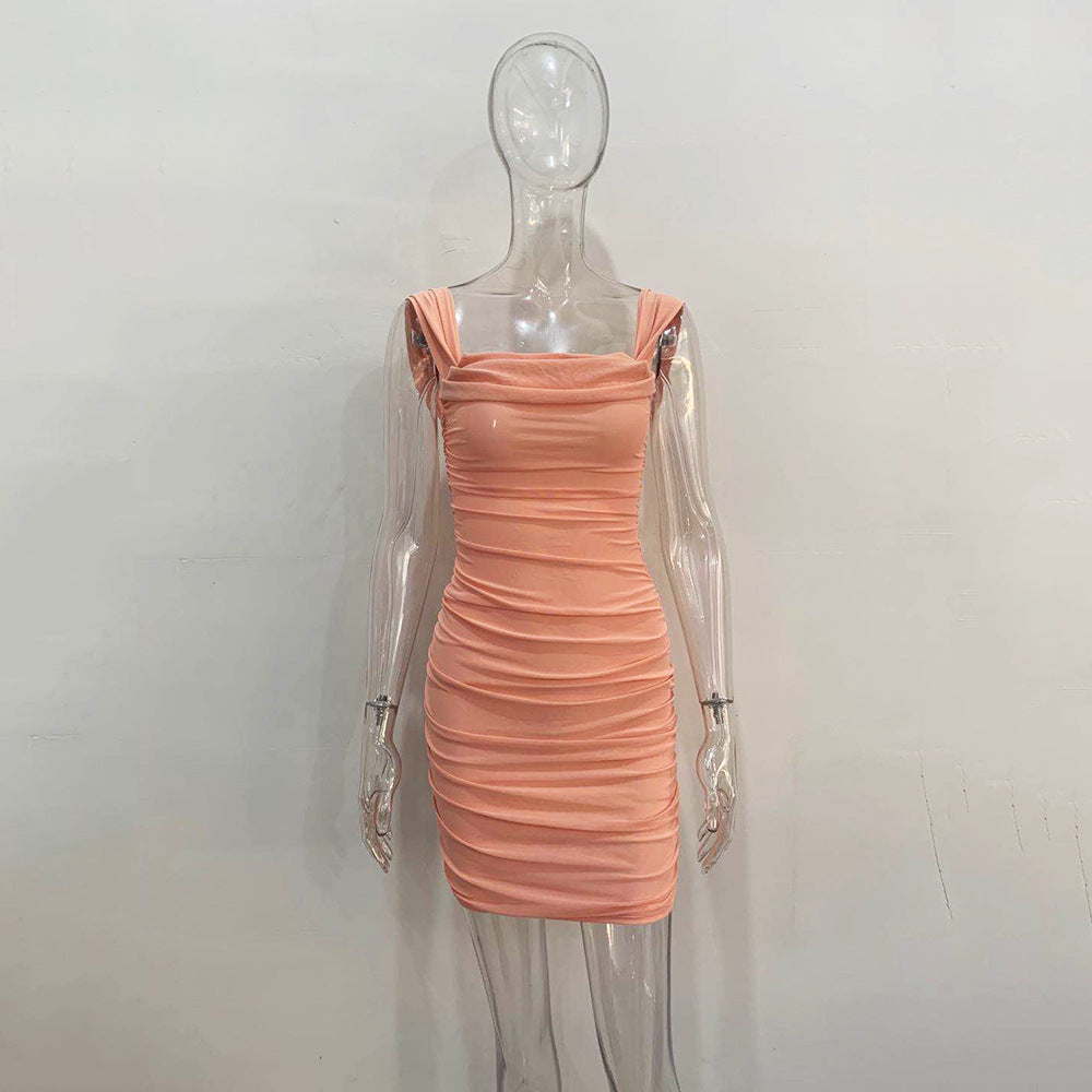 Summer New Sling off Neck Mesh Sexy Nightclub Sheath Dress Bella Mia