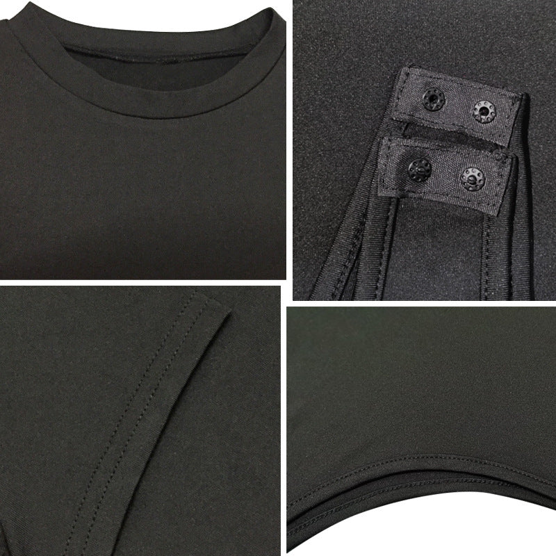 Solid Color Bottoming WomenClothing Basic Casual Short Sleeve round Neck Tight Bodysuit Summer Bella Mia