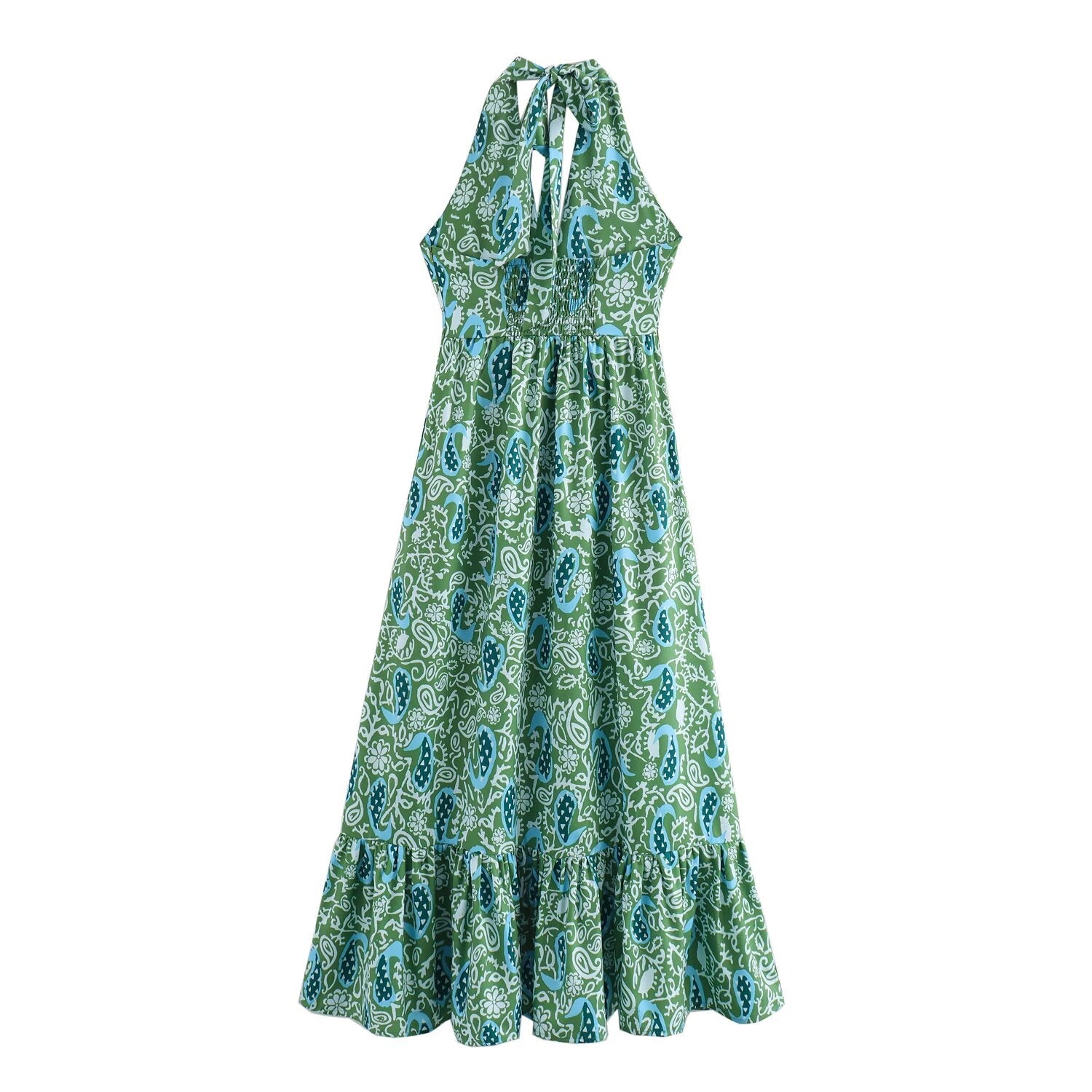 Women Clothing Summer Floral Print Halter Dress