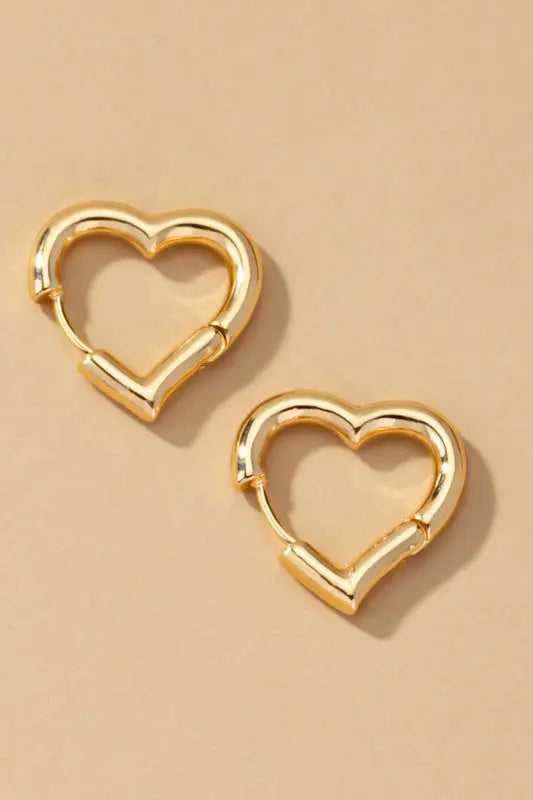 Heart Hinged Huggie Hoop Earrings Coco’s Tee Boutique
