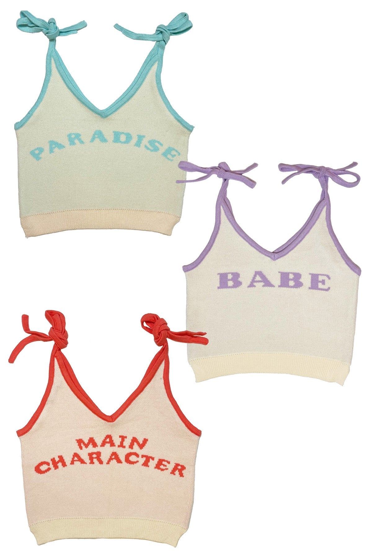 Tie strap sweater tank Miss Sparkling