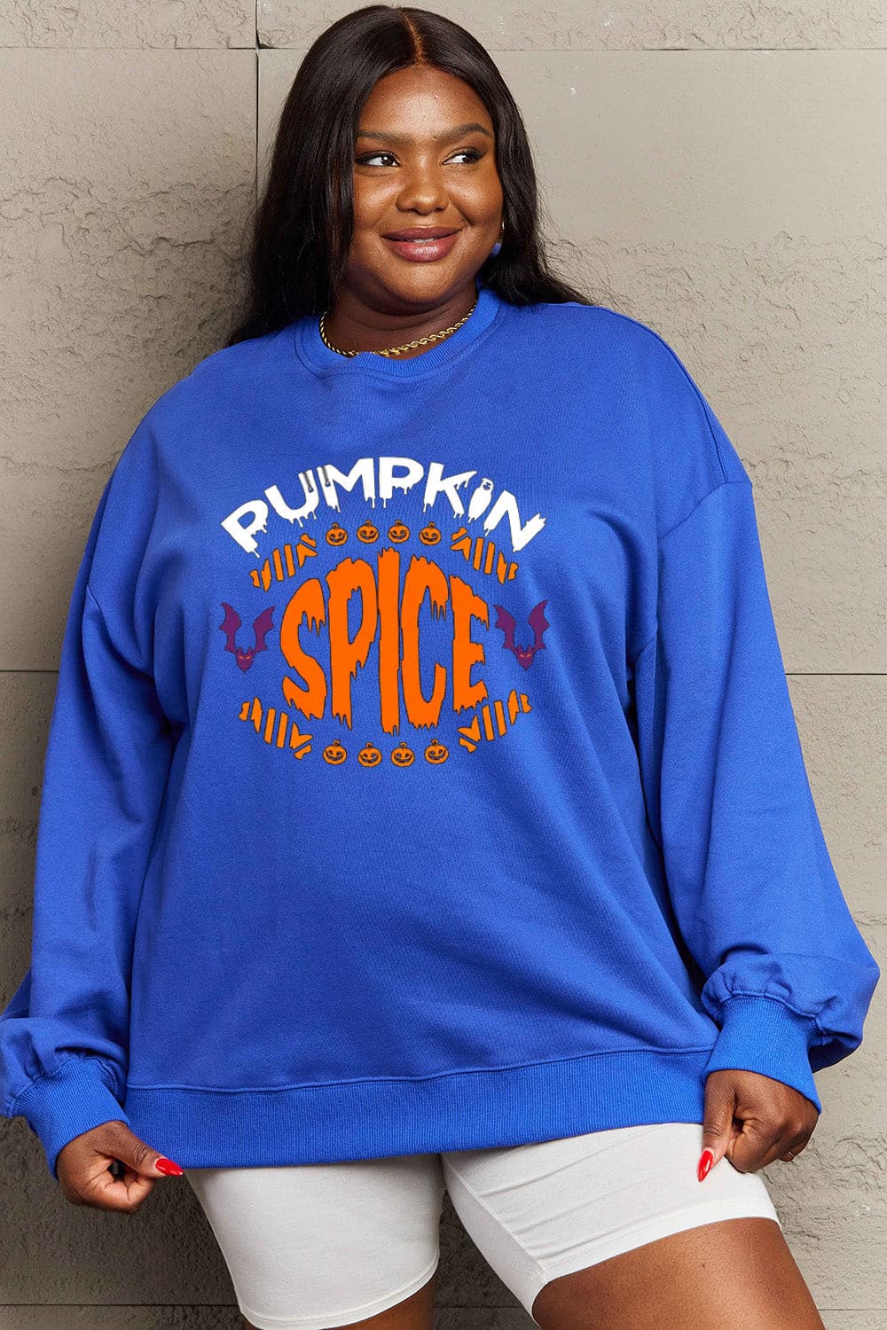 Simply Love Full Size PUMPKIN SPICE Graphic Sweatshirt.