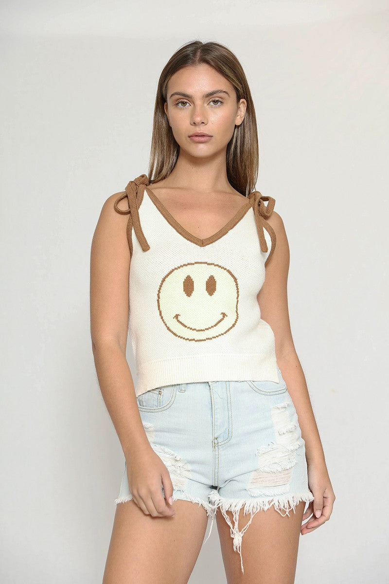 Happy face sweater tank Miss Sparkling