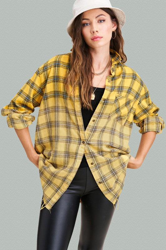 Vintage plaid button-up shirt