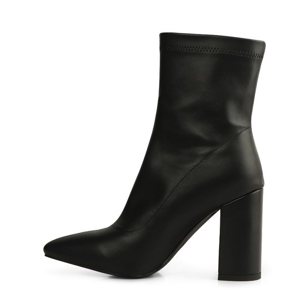 Chic faux leather ankle boots