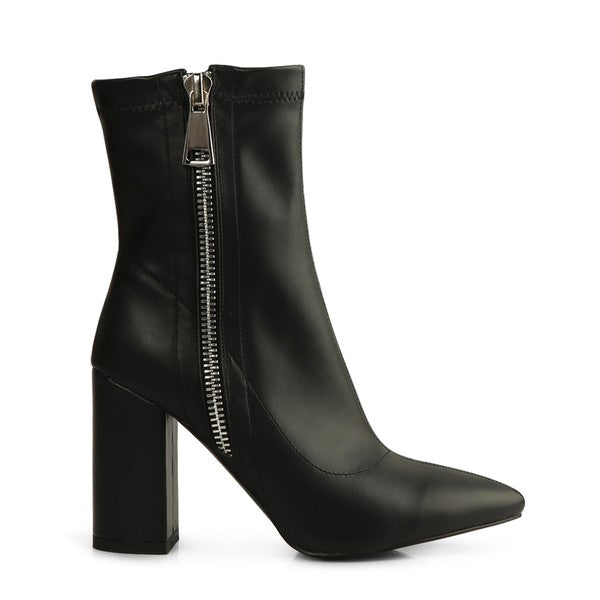 Chic faux leather ankle boots