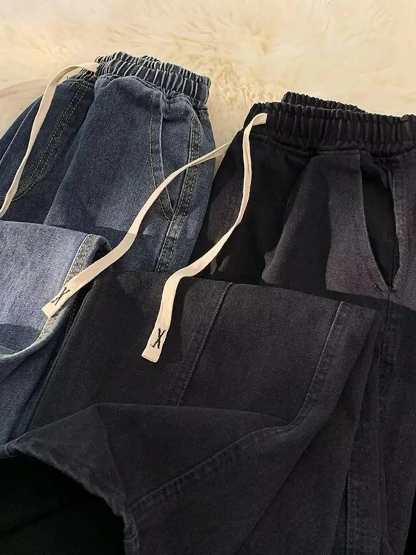 Men's Plus Size Elastic Waist Wide Leg Jeans Simply Love