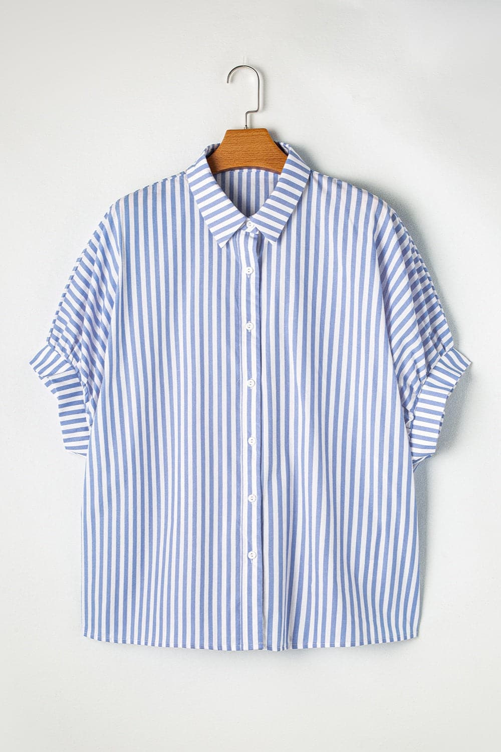 Striped Collared Neck Half Sleeve Shirt.