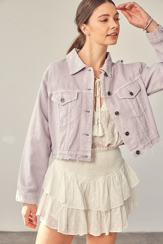 Colorful Cotton Denim Jacket