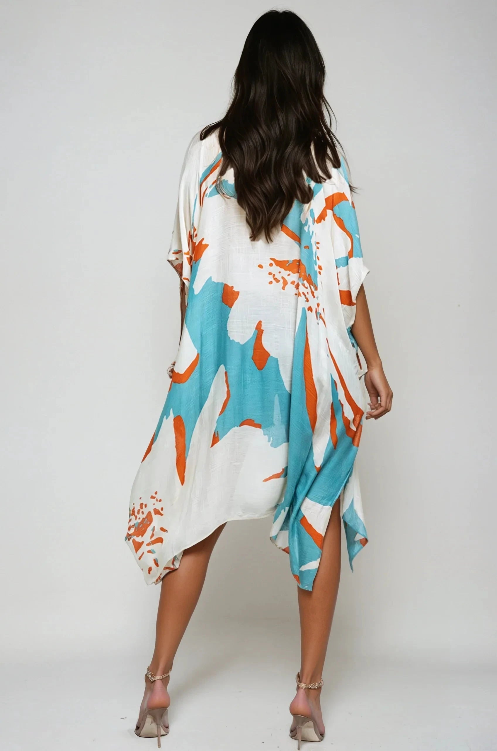 Ocean Bloom Kimono Wrap Aquamarine Fitkitty Culture Athleisure Wear, Yoga Wear & Women's Clothing