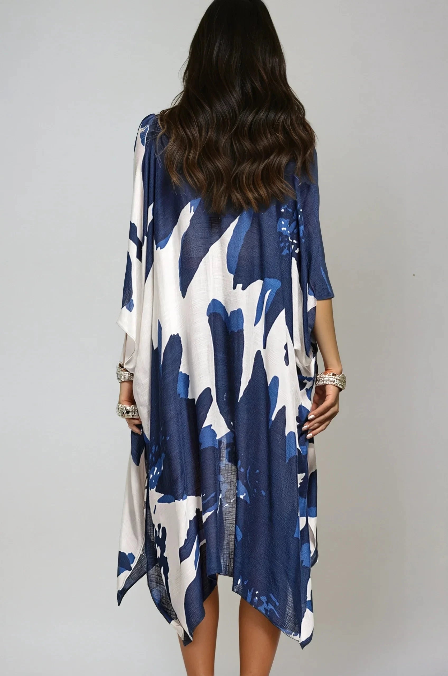 Ocean Bloom Kimono Wrap Navy Floral Beach Cover Up Fitkitty Culture Athleisure Wear, Yoga Wear & Women's Clothing
