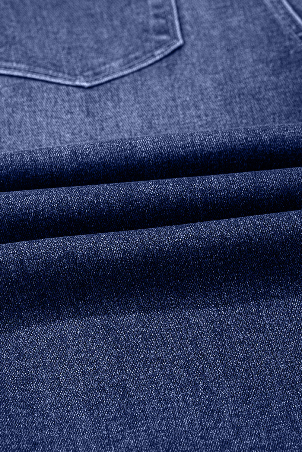 Real Teal Folded Cuffs Distressed Straight High Waist Jeans Love Salve